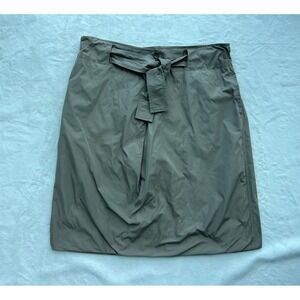 Max Mara Weekend Khaki Belted Tie Midi Skirt Women‎ Size 12